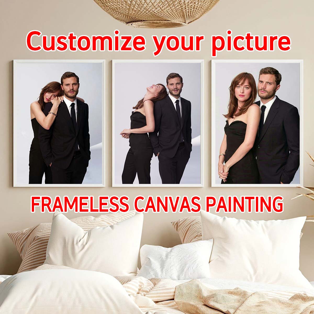 カスタムプリントキャンバス絵画、あなたの写真から作る、結婚式 - Home Decor Fabric のレビューと価格