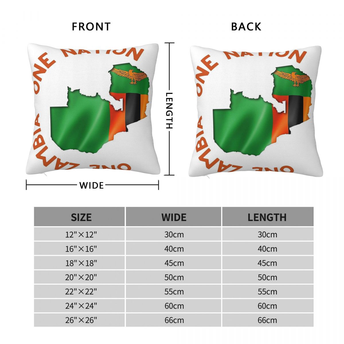 One Zambia One Nation スクエア枕カバー - Home Decor Zambia のレビューと価格