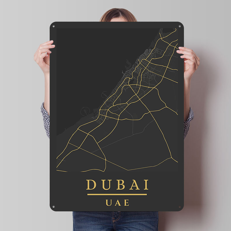 ドバイUAE地図アートプリントポスター、カスタマイズされたレ - Home Decor Dubai のレビューと価格