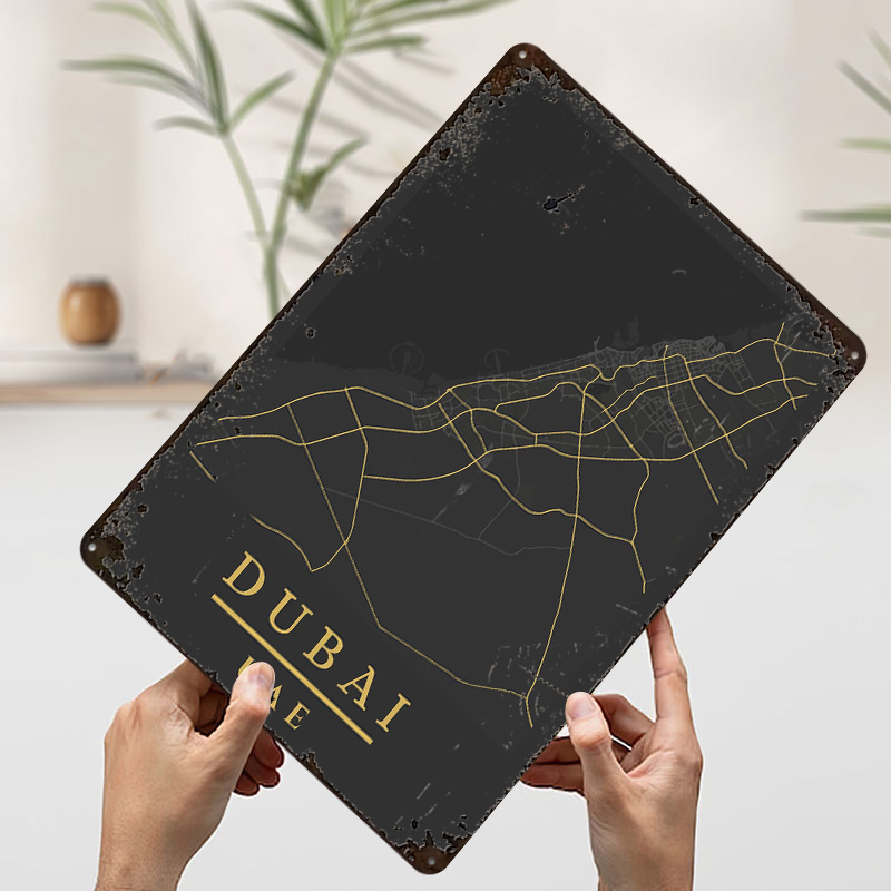 ドバイUAE地図アートプリントポスター、カスタマイズされたレ - Home Decor Dubai のレビューと価格