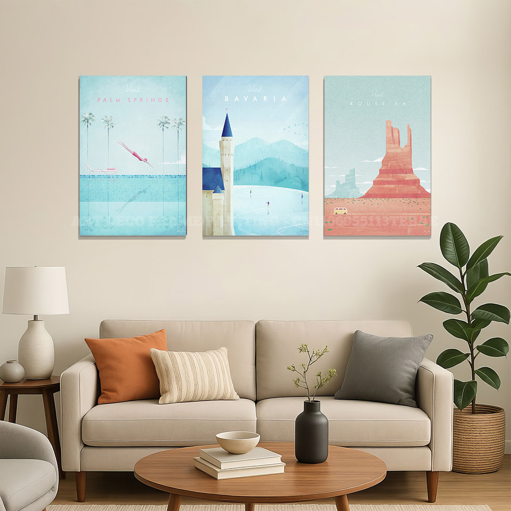ヴィンテージトラベルポスターキャンバスウォールアートアテネハ - Home Decor New York のレビューと価格