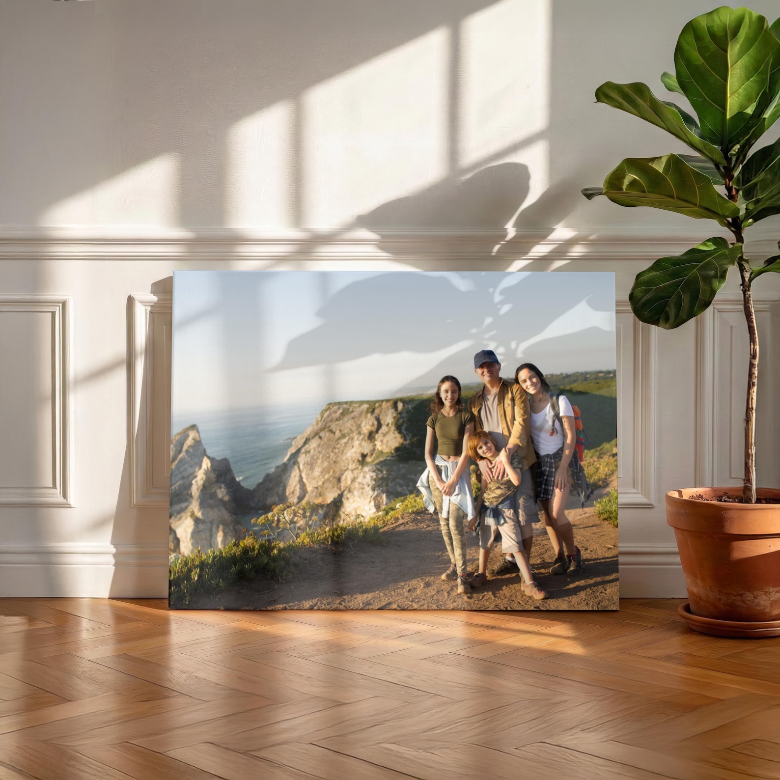 パーソナライズされた写真キャンバス、カスタムファミリーウォー - Home Decor Fabric のレビューと価格