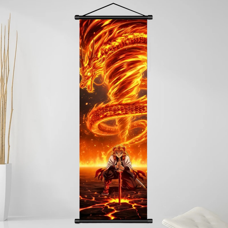 鬼滅の刃 煉獄杏寿郎 HDプリントアニメ生地ウォールアートス - Home Decor Company のレビューと価格
