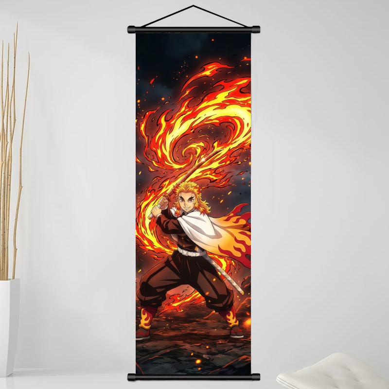 鬼滅の刃 煉獄杏寿郎 HDプリントアニメ生地ウォールアートス - Home Decor Company のレビューと価格