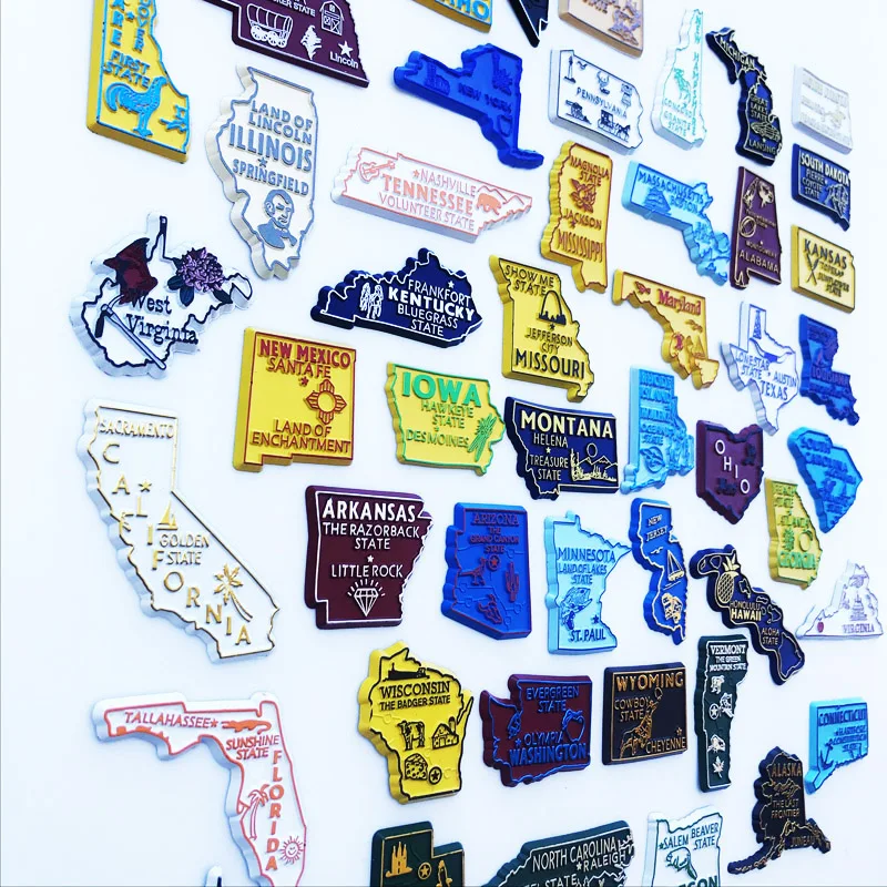 米国州冷蔵庫マグネット USA パズル MAP ニューヨーク - Home Decor New York のレビューと価格