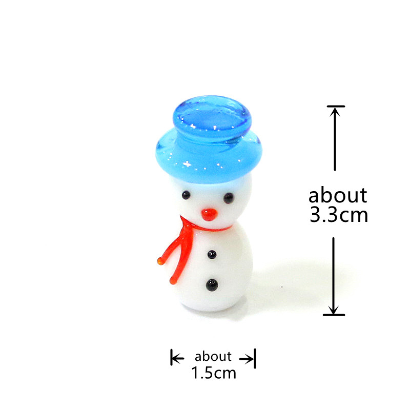 ミニキュートガラス製雪だるまクリスマス置物、家のデスクトップ - Home Xmas Decor Ideas のレビューと価格