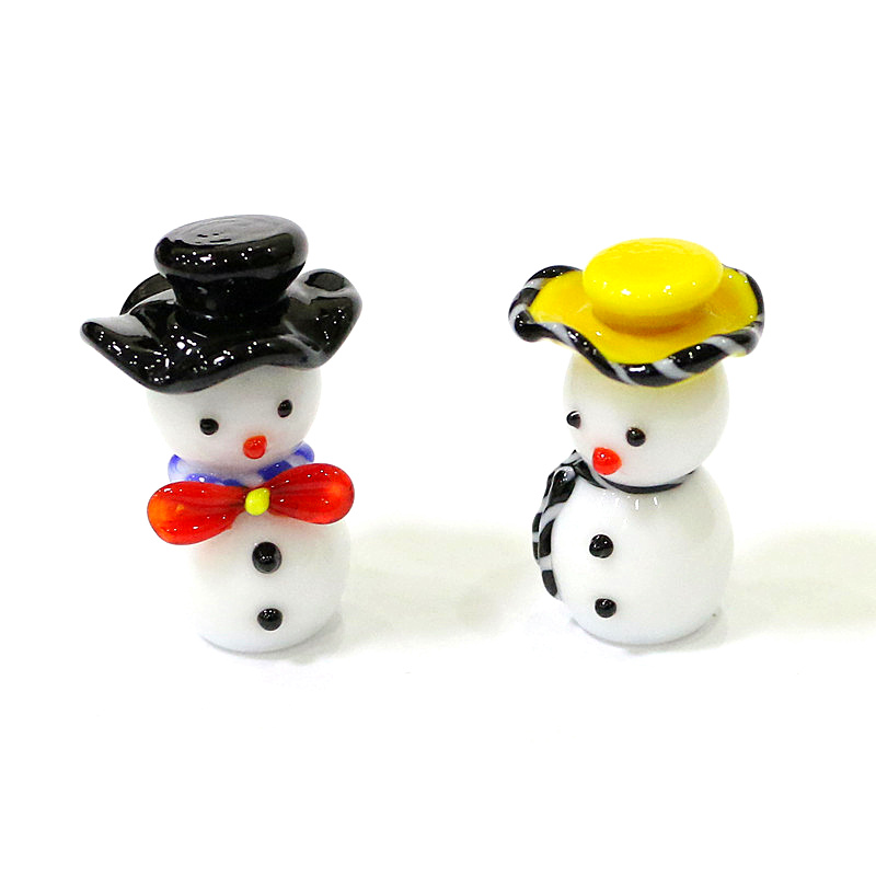 ミニキュートガラス製雪だるまクリスマス置物、家のデスクトップ - Home Xmas Decor Ideas のレビューと価格