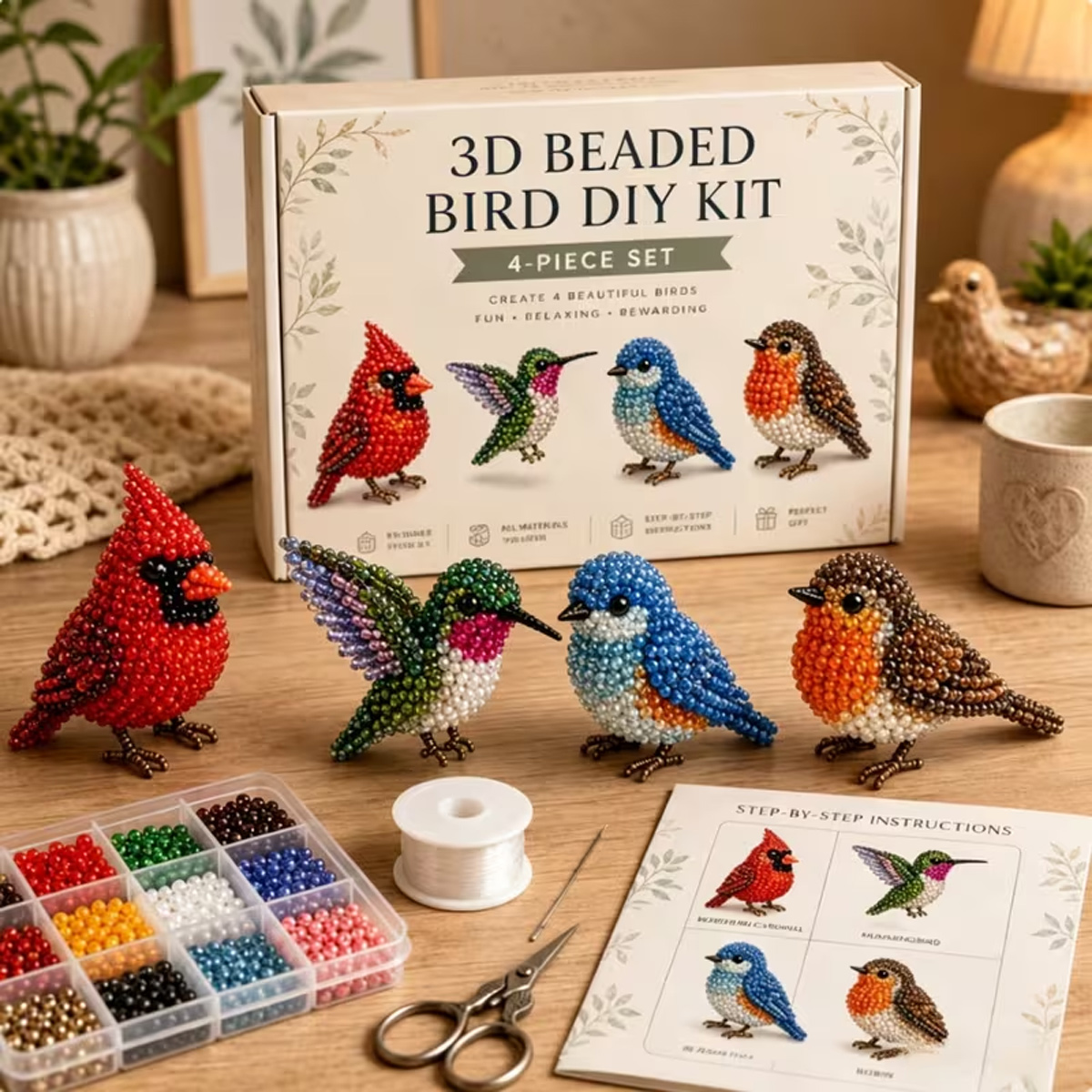 ミニ3Dビーズ動物DIYキット、カラフルなビーズと説明書付き - Home Decor Etsy のレビューと価格