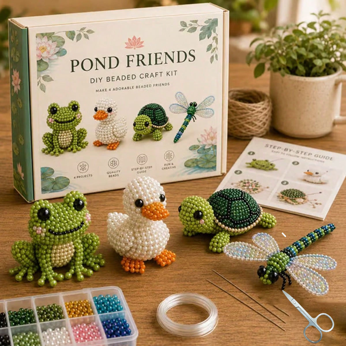 ミニ3Dビーズ動物DIYキット、カラフルなビーズと説明書付き - Home Decor Etsy のレビューと価格
