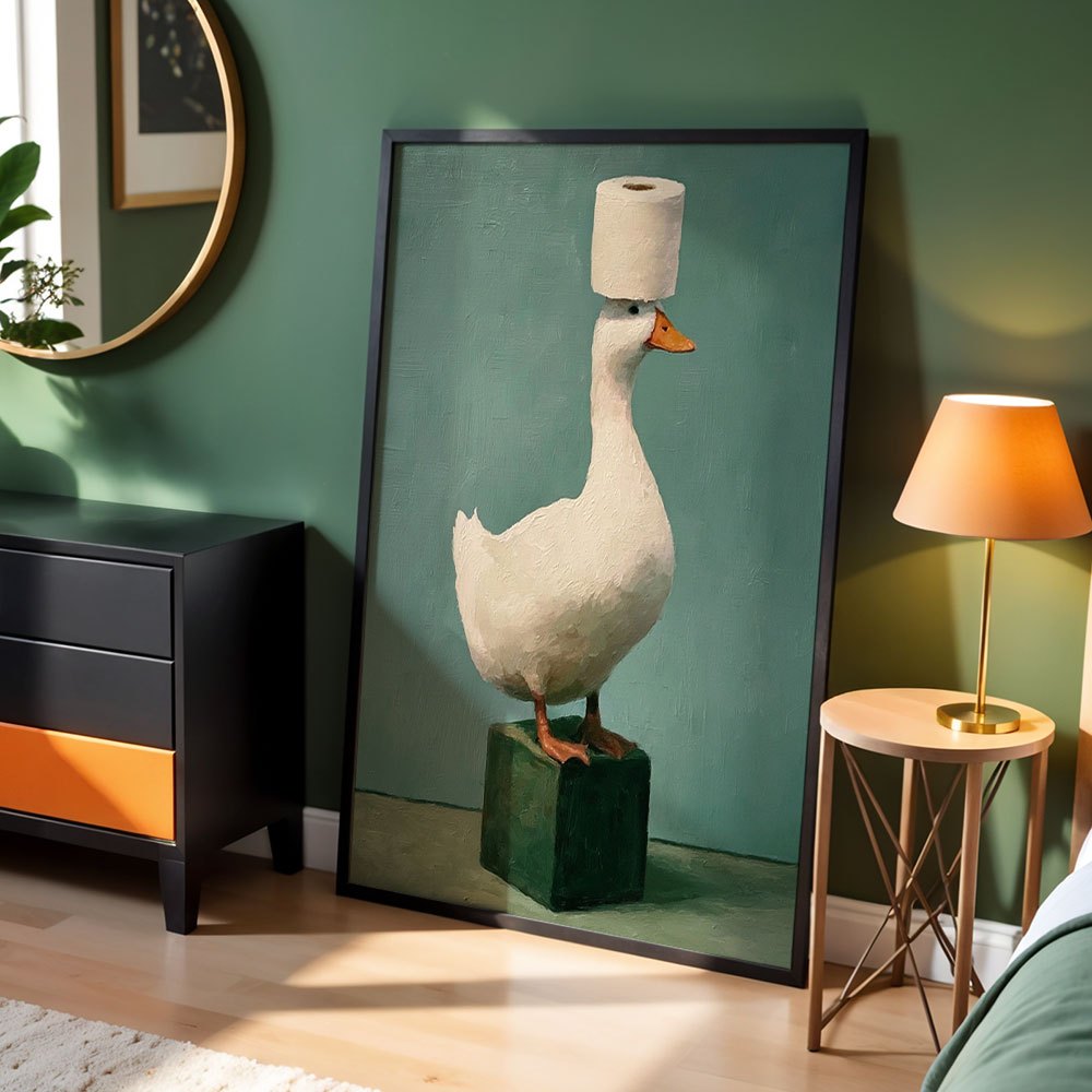 アブストラクト油絵キャンバスウォールアート、トイレットペーパ - Home Decor Duck のレビューと価格