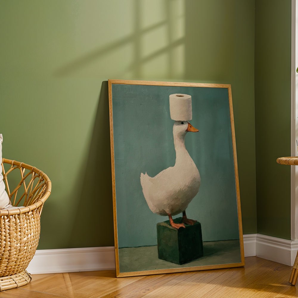 アブストラクト油絵キャンバスウォールアート、トイレットペーパ - Home Decor Duck のレビューと価格