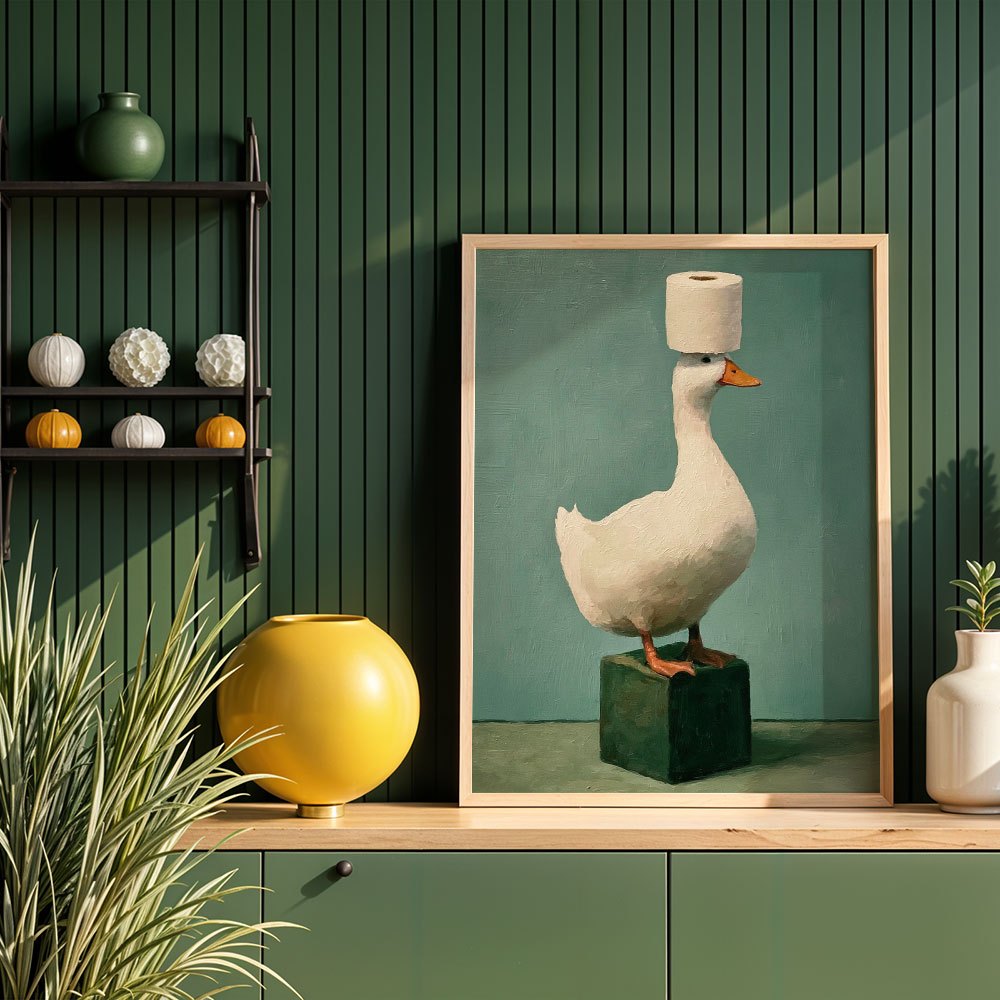 アブストラクト油絵キャンバスウォールアート、トイレットペーパ - Home Decor Duck のレビューと価格