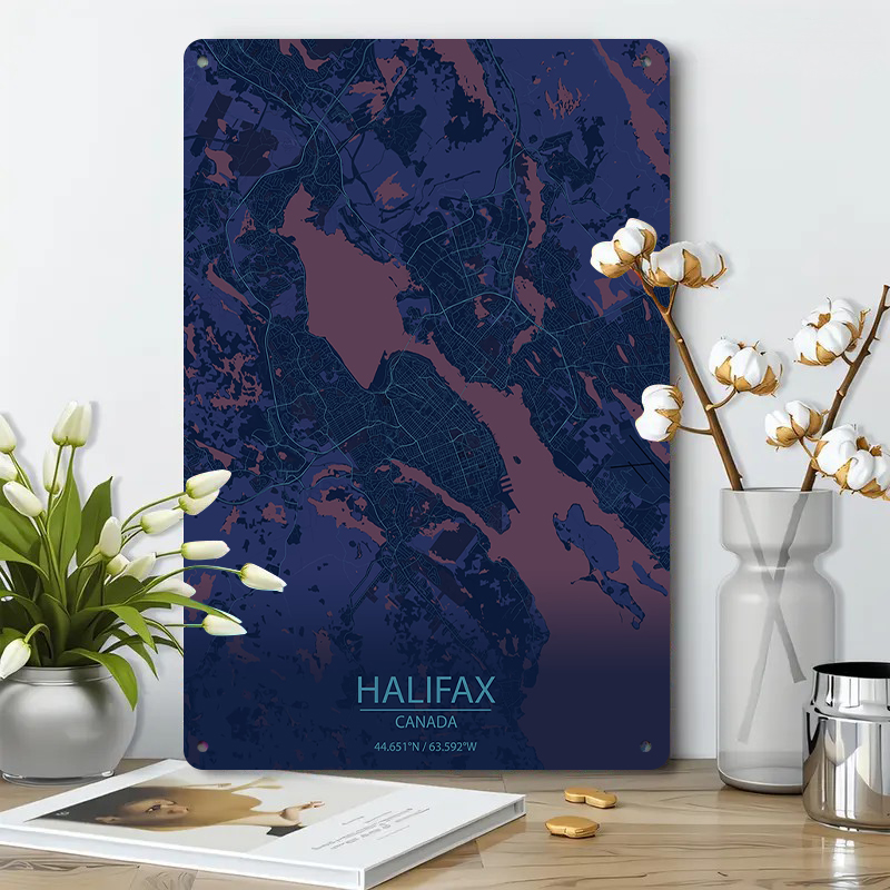 ハリファックス カナダ市地図 メタルウォールアート モダンホ - Home Decor Canada のレビューと価格