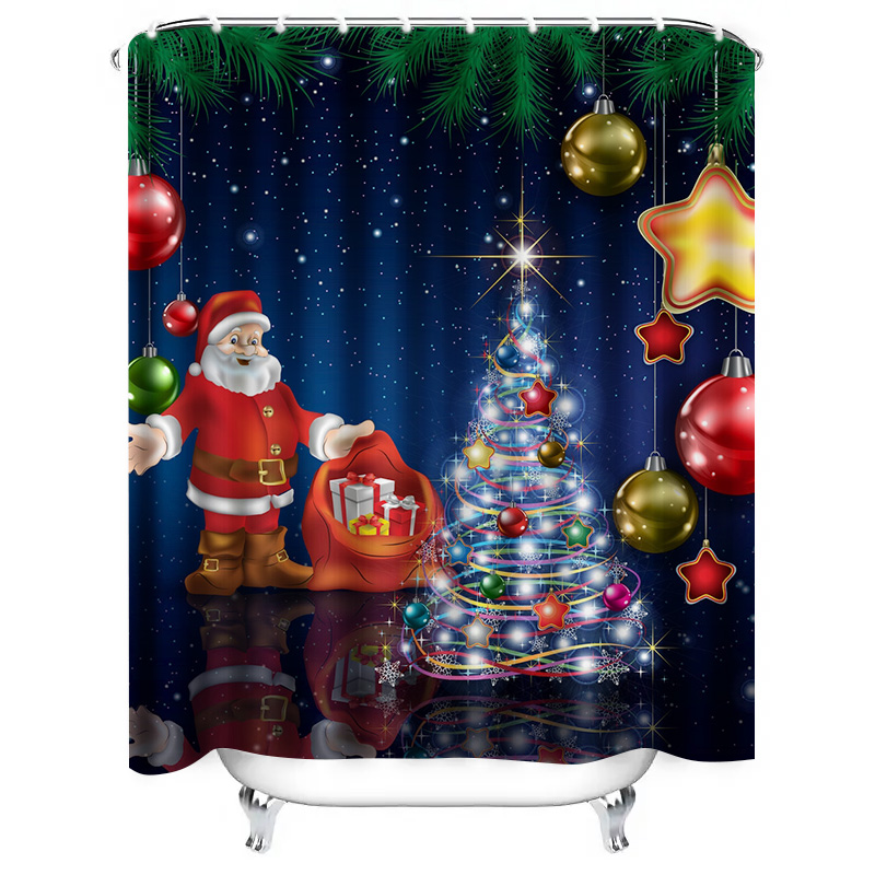 TU クリスマス シャワーカーテン サンタクロース フェステ - Home Xmas Decor Ideas のレビューと価格