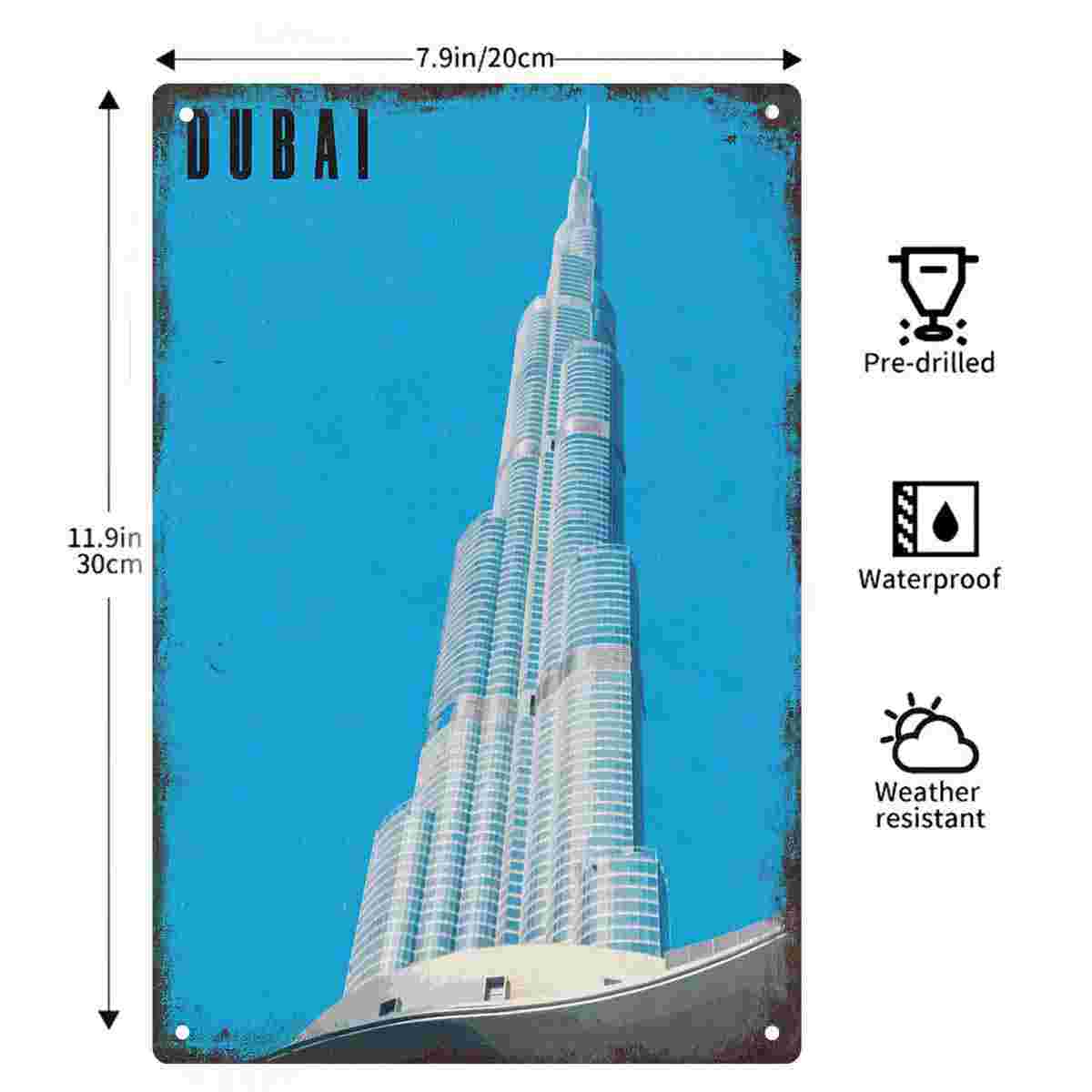 2Dフラット1枚入り「ドバイ・ブルジュ・カリファ・ヴィンテー - Home Decor Dubai のレビューと価格