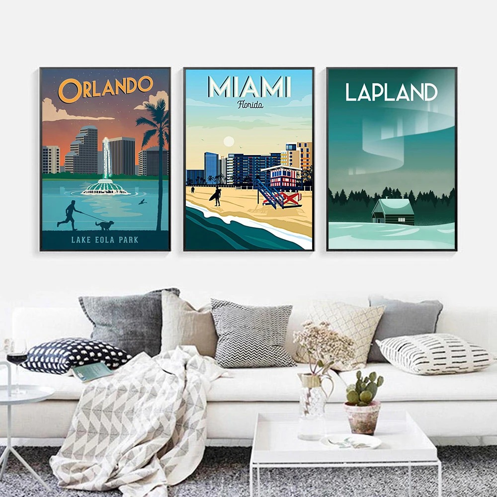 ドバイ、マイアミ、リヨン、ヨセミテ、観光都市のウォールアート - Home Decor Dubai のレビューと価格