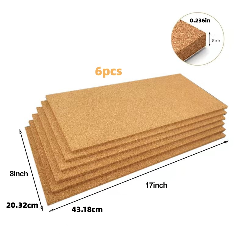 粘着裏地付きコルク掲示板2/4/6枚、サイズ17x8インチ（ - Home Decor Vision Board のレビューと価格