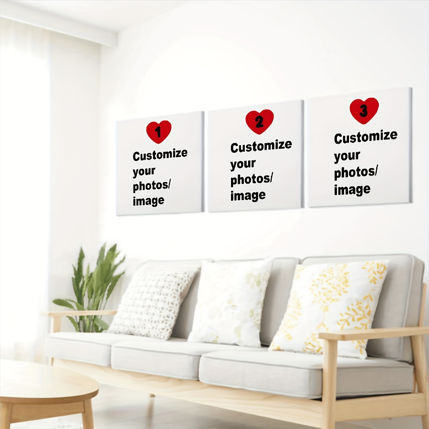 3枚セット カスタムスクエアキャンバスポスター パーソナライ - Home Decor Wall Pictures のレビューと価格