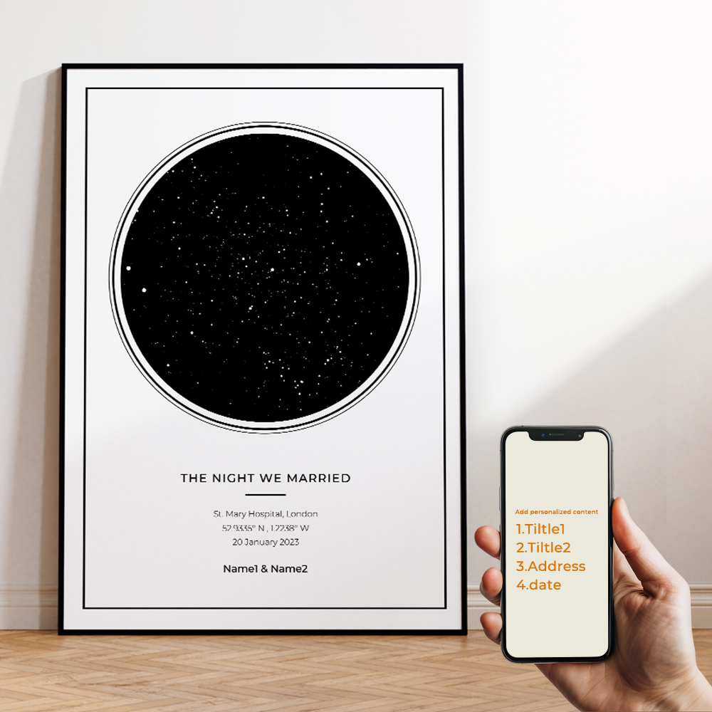 現代風カスタムパーソナライズ夜空星図ウォールアートキャンバス - Home Decor Wall Pictures のレビューと価格