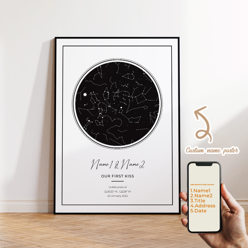 現代風カスタムパーソナライズ夜空星図ウォールアートキャンバス - Home Decor Wall Pictures のレビューと価格