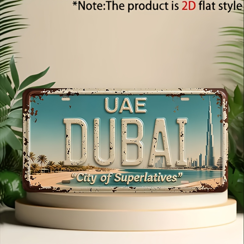 2Dフラット1ピースヴィンテージドバイメタル装飾プレート、素 - Home Decor Dubai のレビューと価格