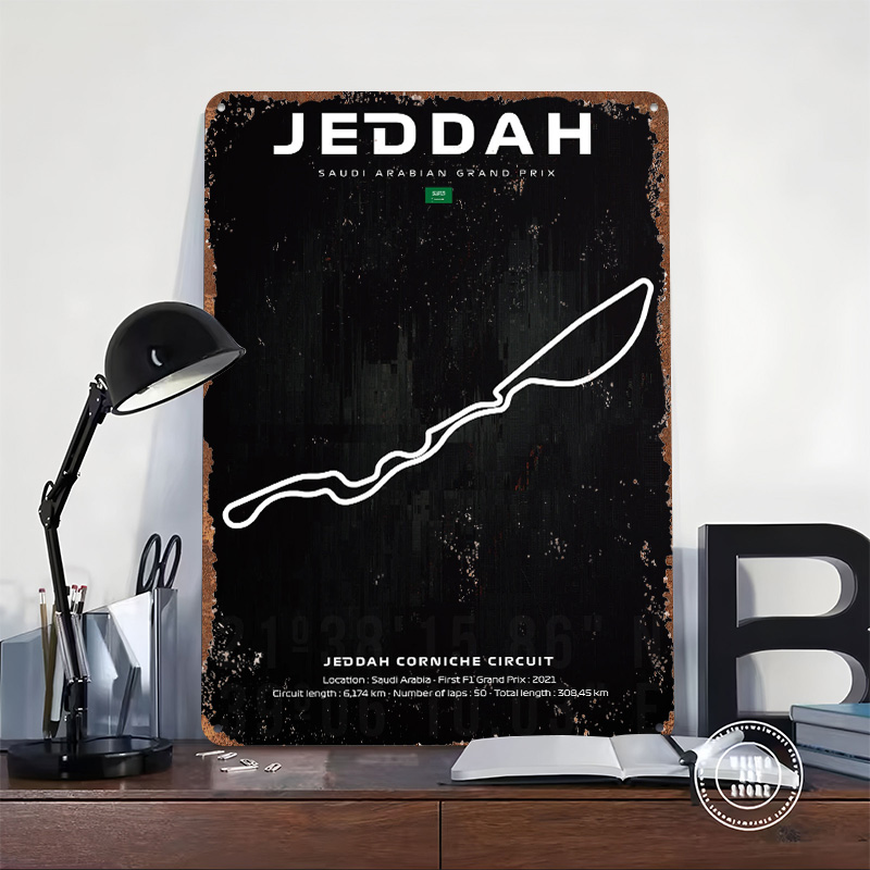 ジェッダサーキットマップポスター カスタムウォールアート ヴ - Home Decor Jeddah のレビューと価格