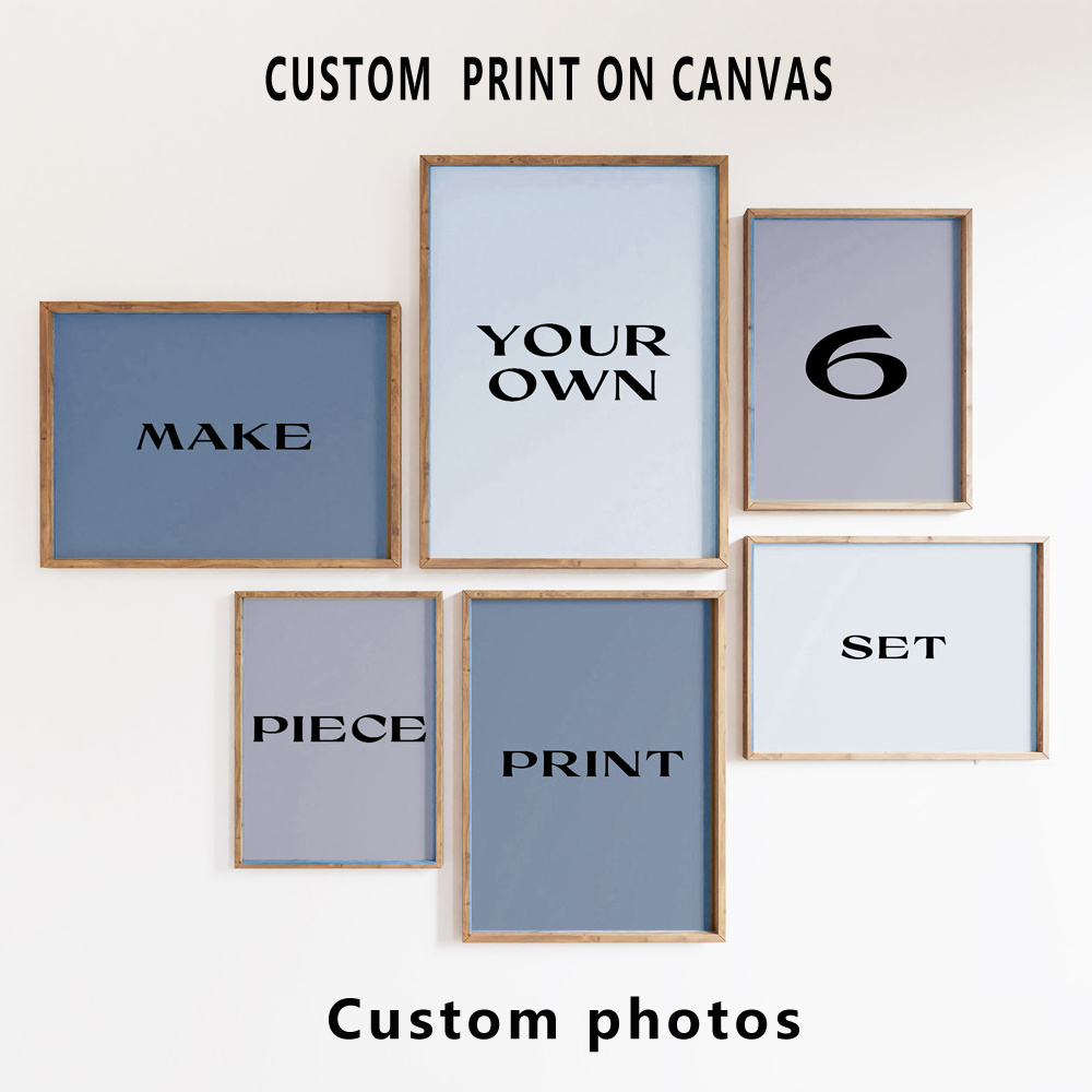 6 ピース/セットカスタムキャンバスプリント写真壁アートパー - Home Decor Wall Pictures のレビューと価格