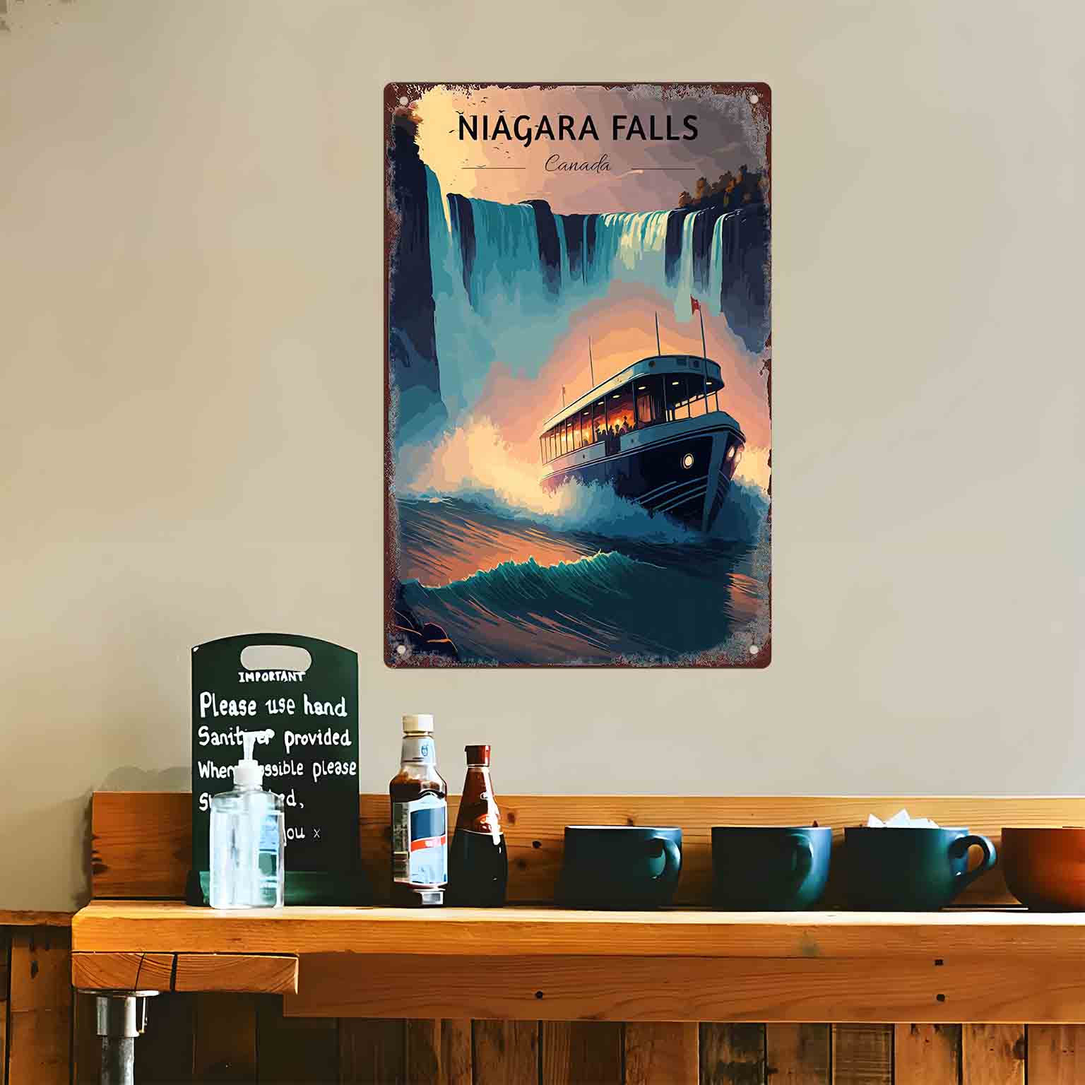 2Dフラット1個入り「ナイアガラの滝 カナダボート」メタルウ - Home Decor Canada のレビューと価格